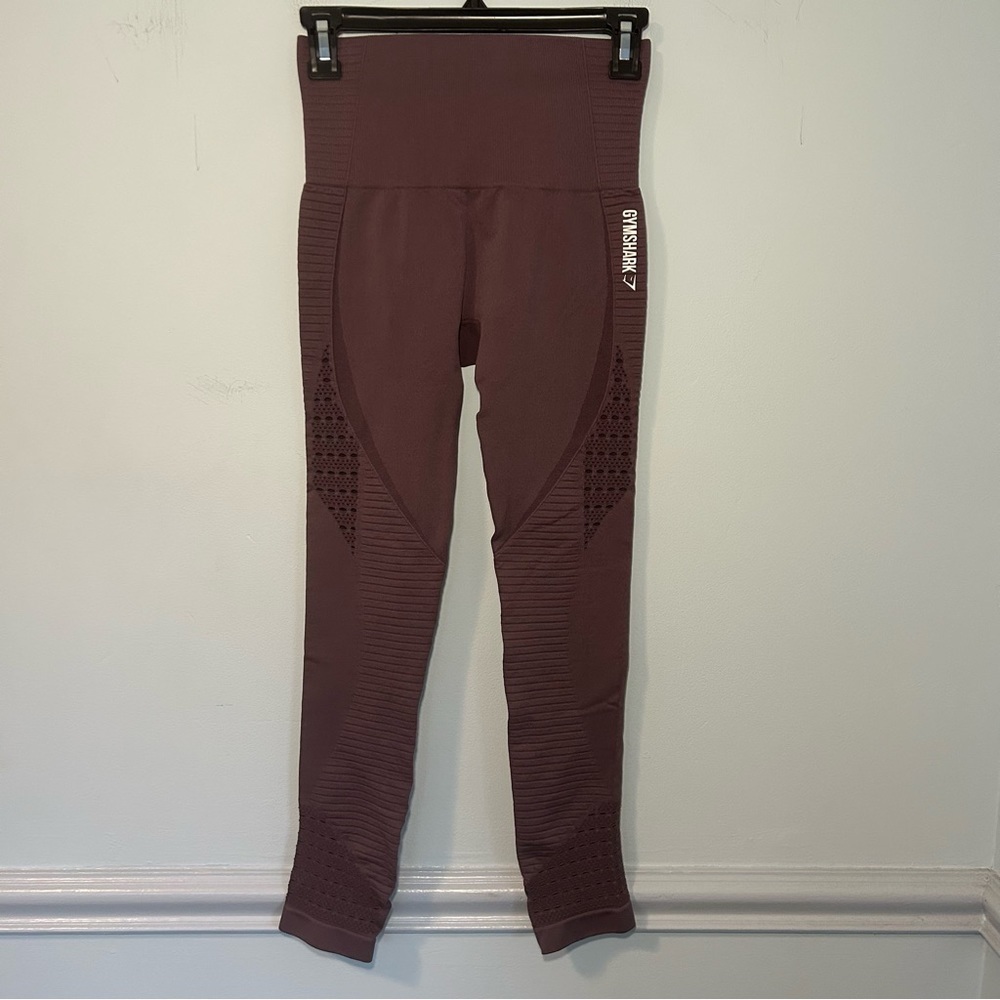 Gymshark Energy Burgundy Eyelet Seamless Leggings Size Small